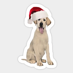 Funny Labrador In Santa Hat Sticker